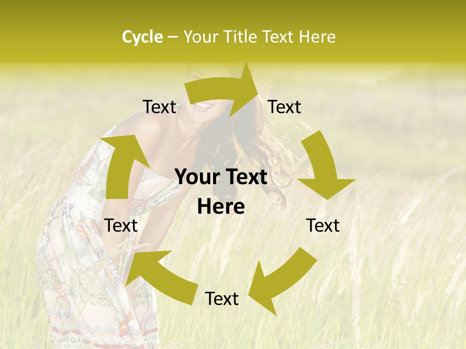 Toothy Joyful Brunette PowerPoint Template