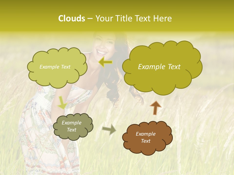 Toothy Joyful Brunette PowerPoint Template