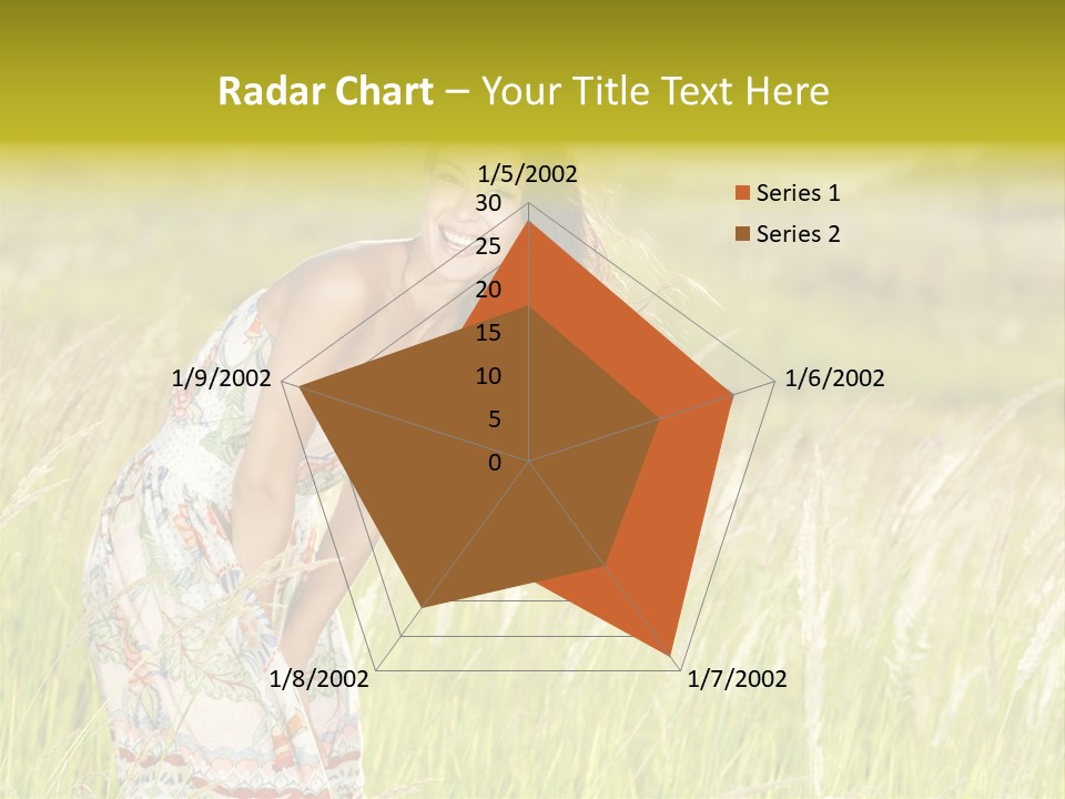 Toothy Joyful Brunette PowerPoint Template