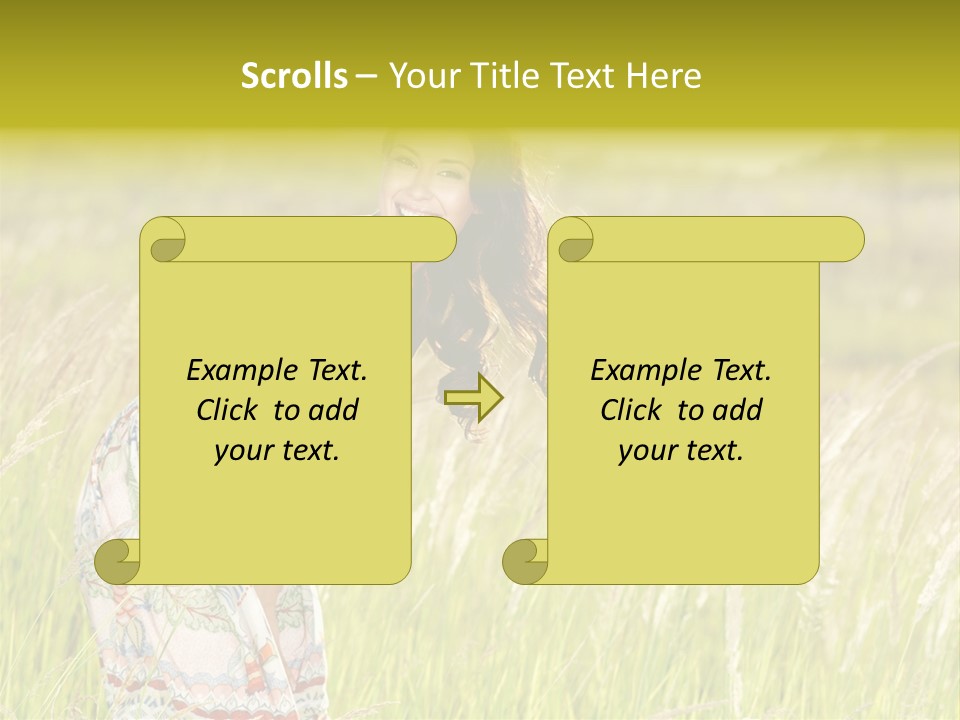 Toothy Joyful Brunette PowerPoint Template