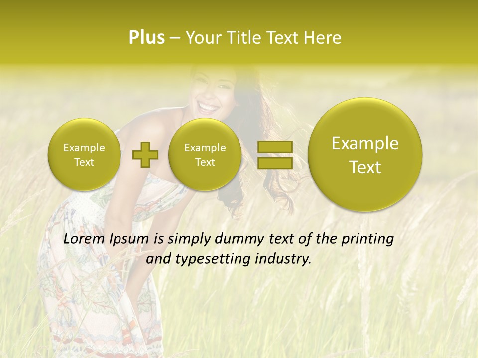 Toothy Joyful Brunette PowerPoint Template