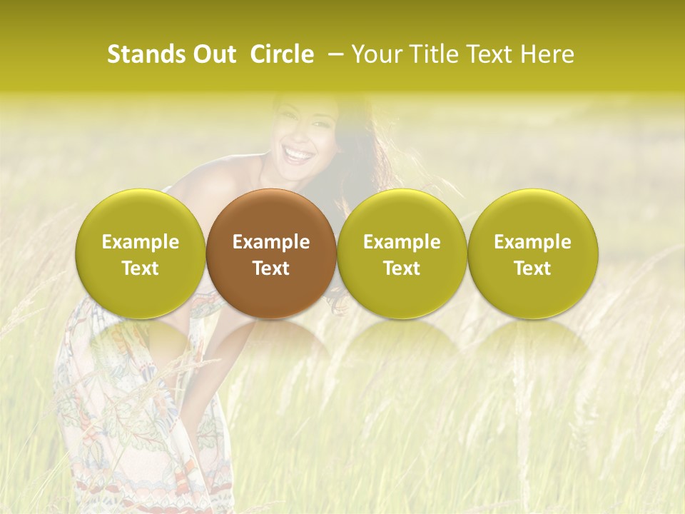 Toothy Joyful Brunette PowerPoint Template