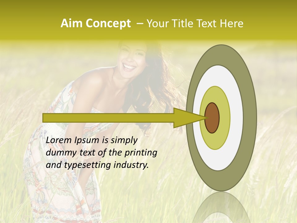 Toothy Joyful Brunette PowerPoint Template