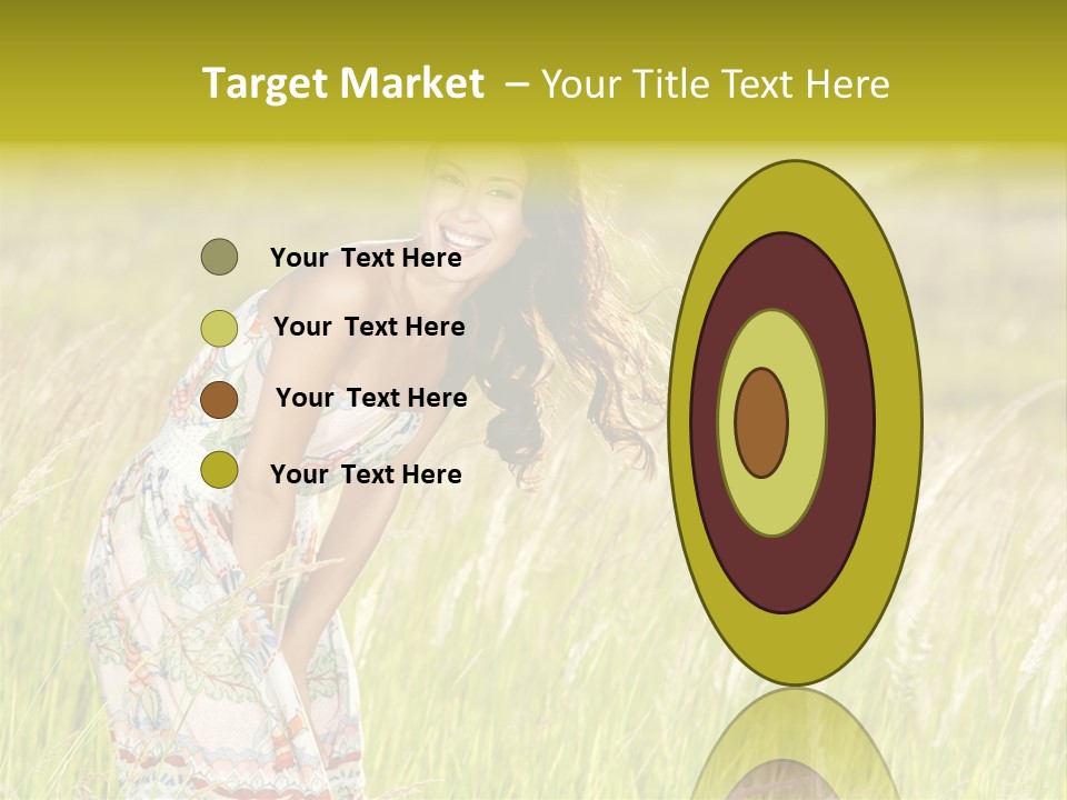 Toothy Joyful Brunette PowerPoint Template