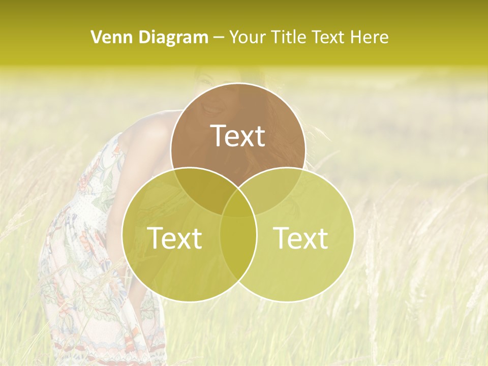 Toothy Joyful Brunette PowerPoint Template