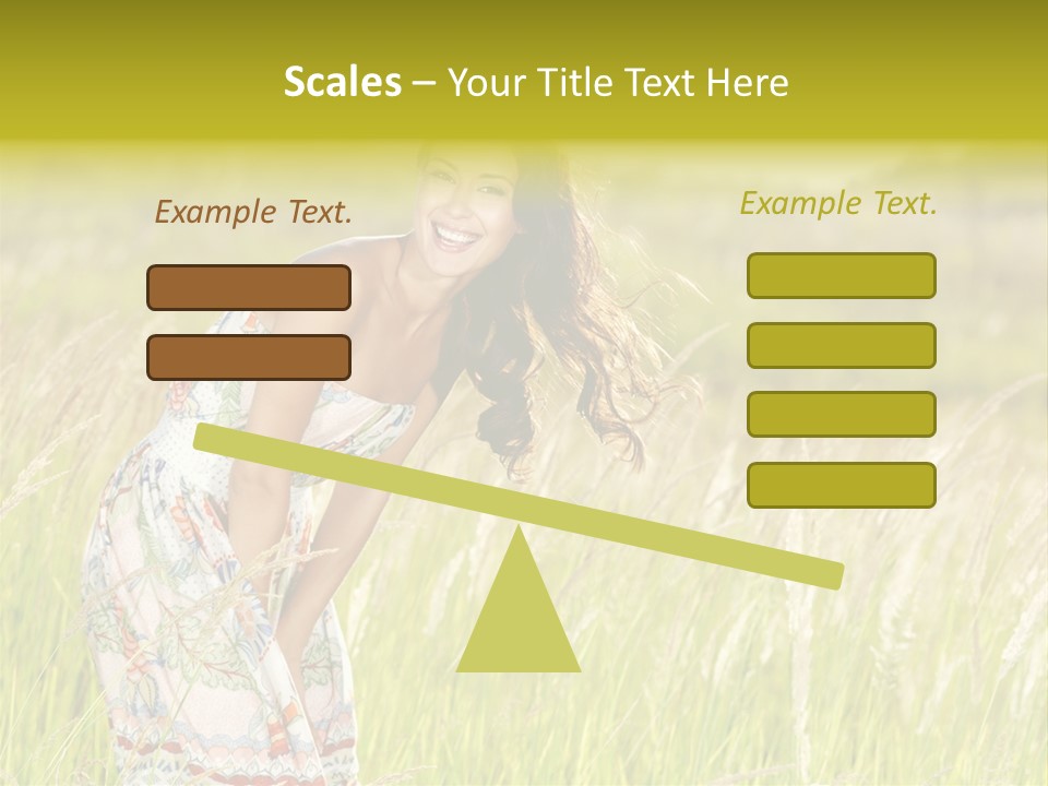 Toothy Joyful Brunette PowerPoint Template