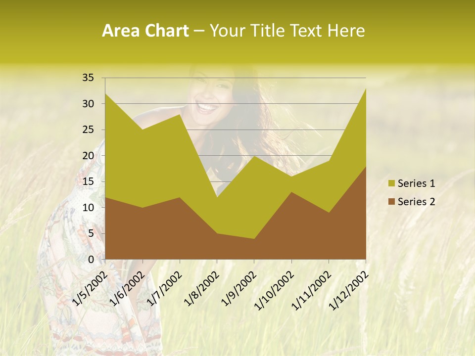 Toothy Joyful Brunette PowerPoint Template