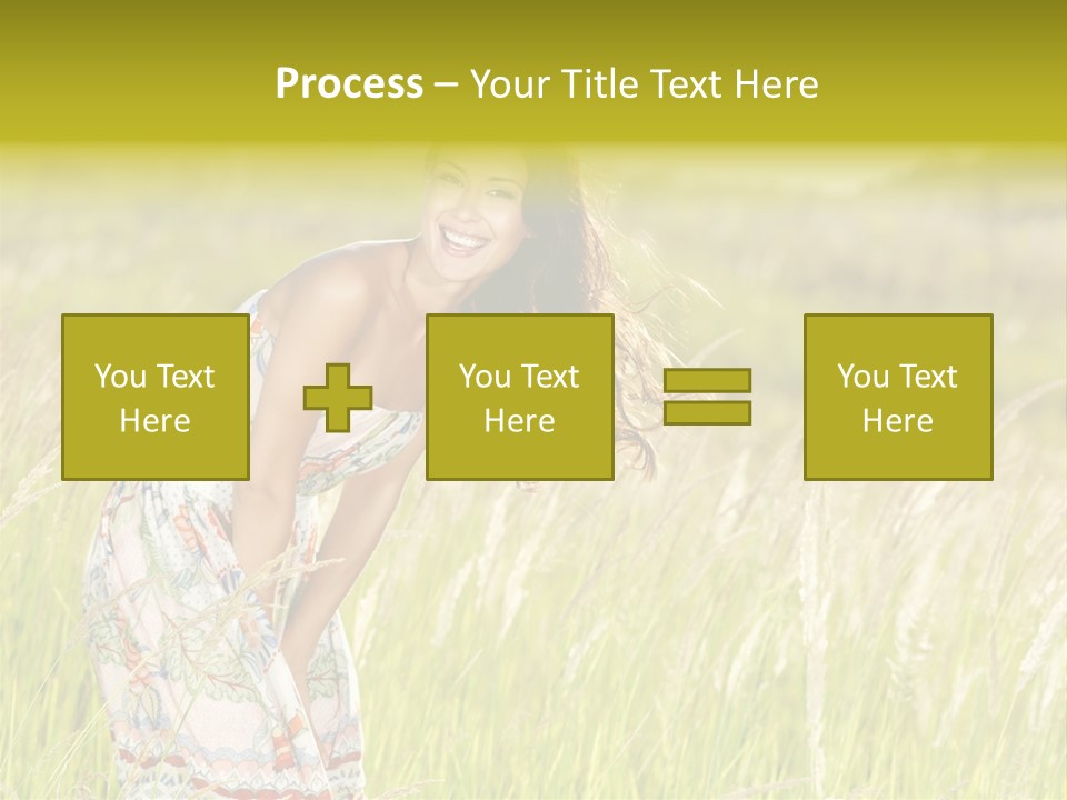 Toothy Joyful Brunette PowerPoint Template