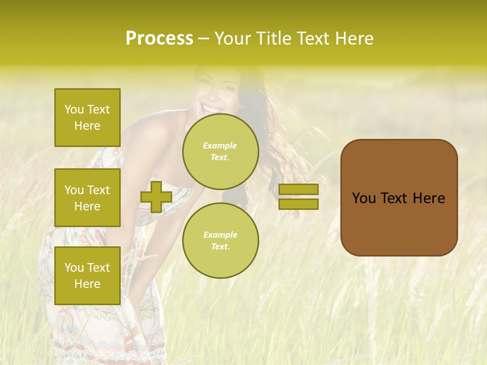 Toothy Joyful Brunette PowerPoint Template