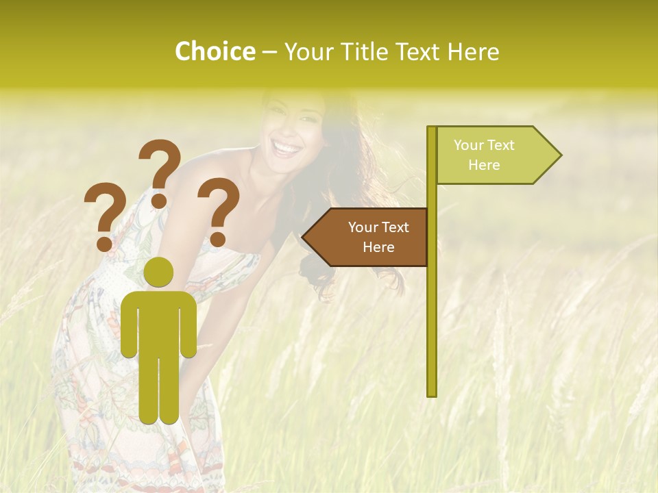 Toothy Joyful Brunette PowerPoint Template