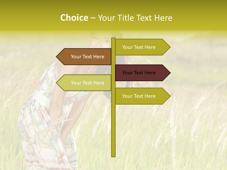 Toothy Joyful Brunette PowerPoint Template