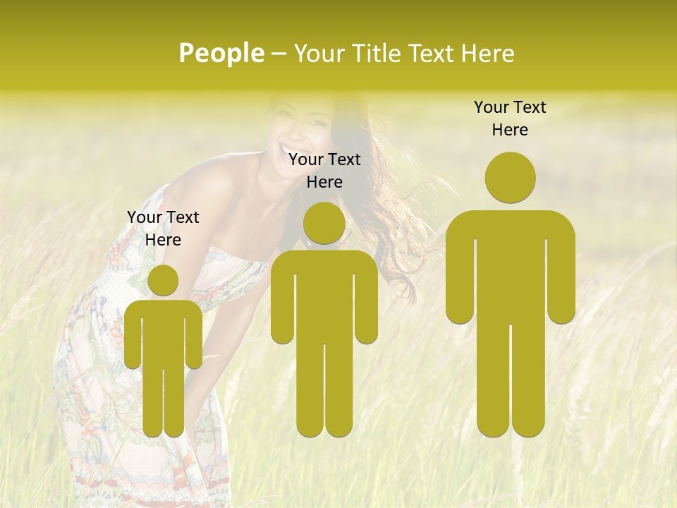 Toothy Joyful Brunette PowerPoint Template