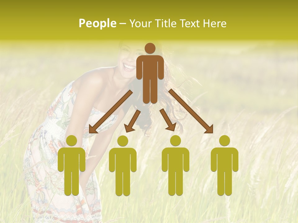 Toothy Joyful Brunette PowerPoint Template