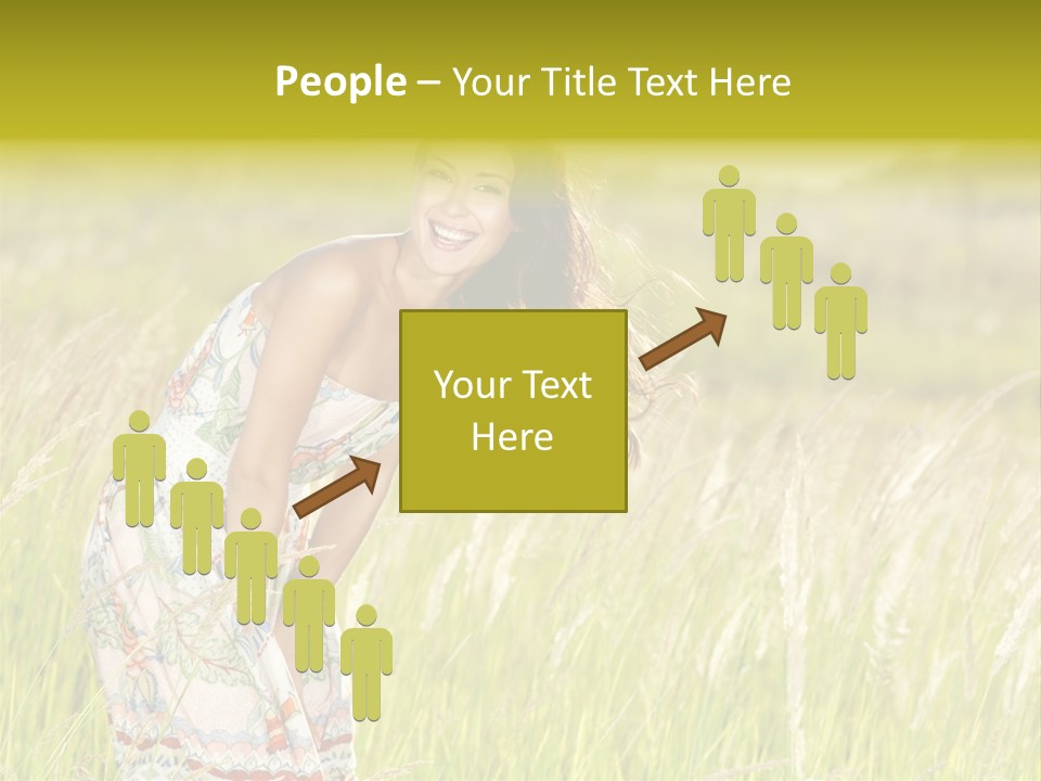 Toothy Joyful Brunette PowerPoint Template