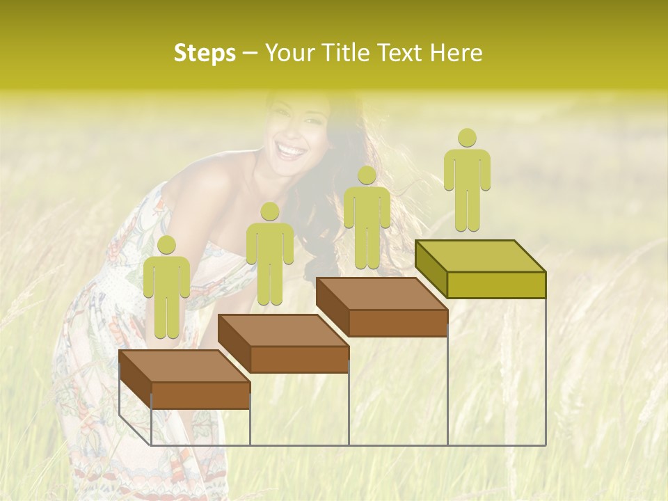 Toothy Joyful Brunette PowerPoint Template