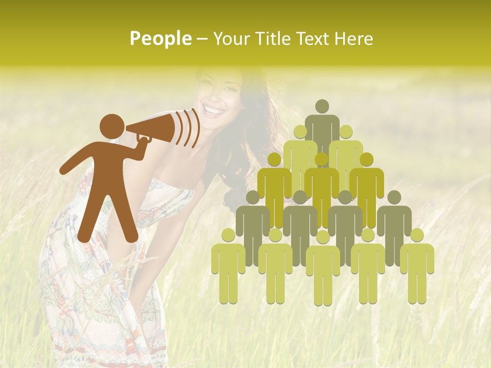 Toothy Joyful Brunette PowerPoint Template