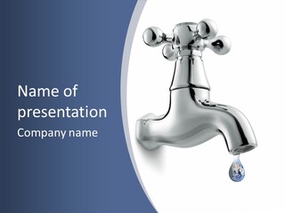 Faucet Drop White Background PowerPoint Template