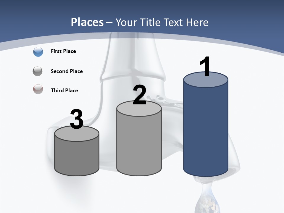 Faucet Drop White Background PowerPoint Template