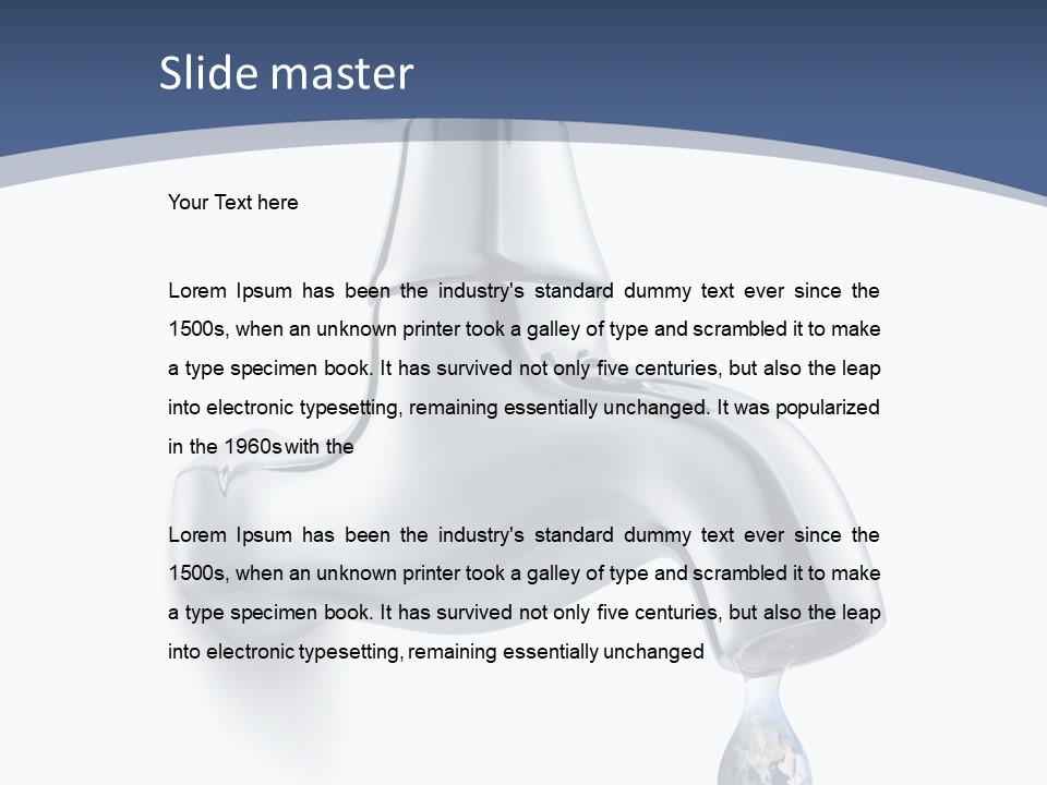 Faucet Drop White Background PowerPoint Template