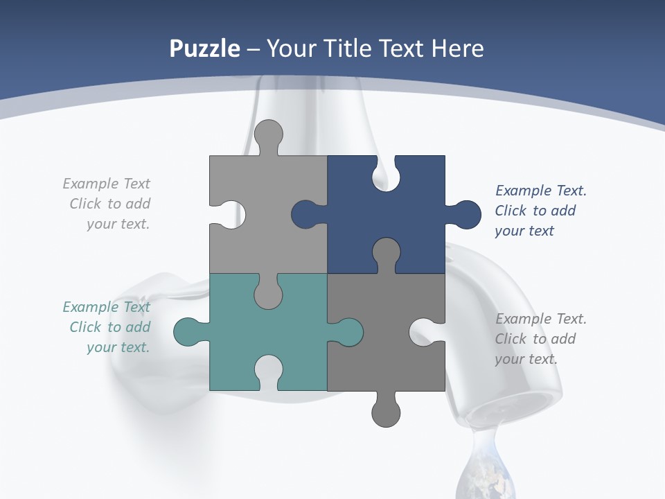 Faucet Drop White Background PowerPoint Template