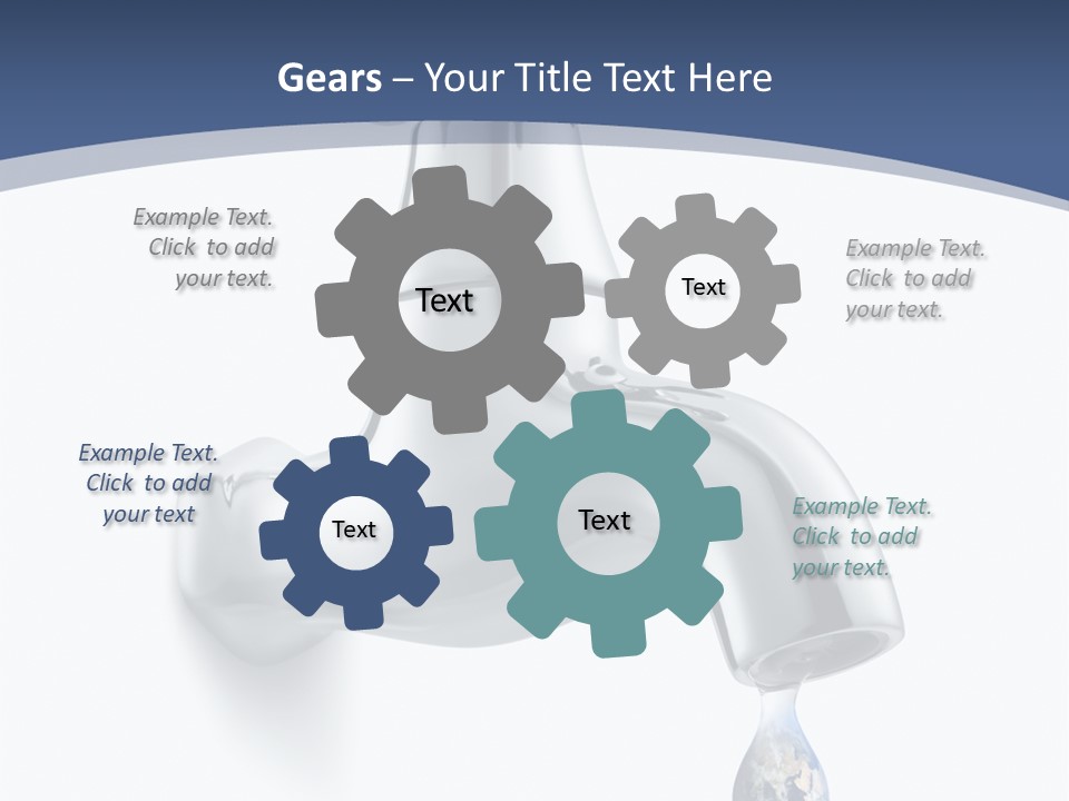 Faucet Drop White Background PowerPoint Template