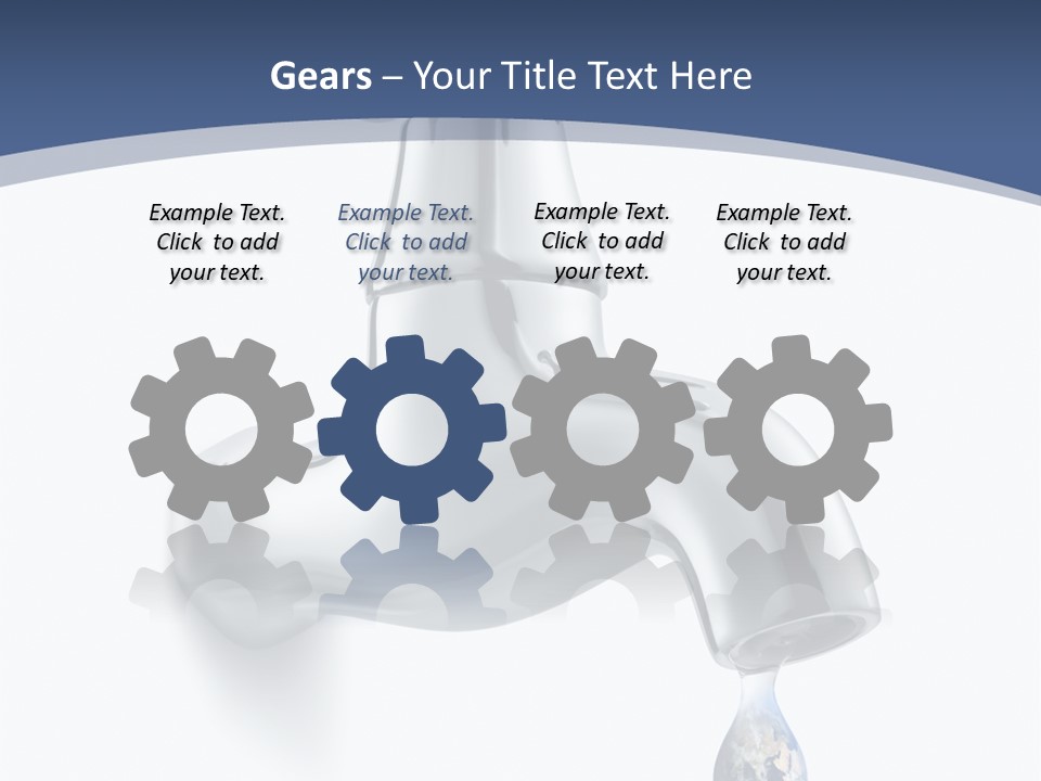 Faucet Drop White Background PowerPoint Template