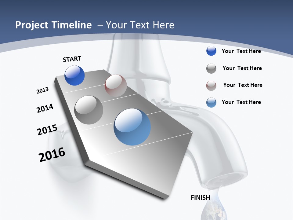 Faucet Drop White Background PowerPoint Template