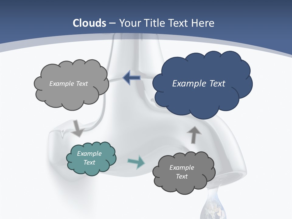 Faucet Drop White Background PowerPoint Template