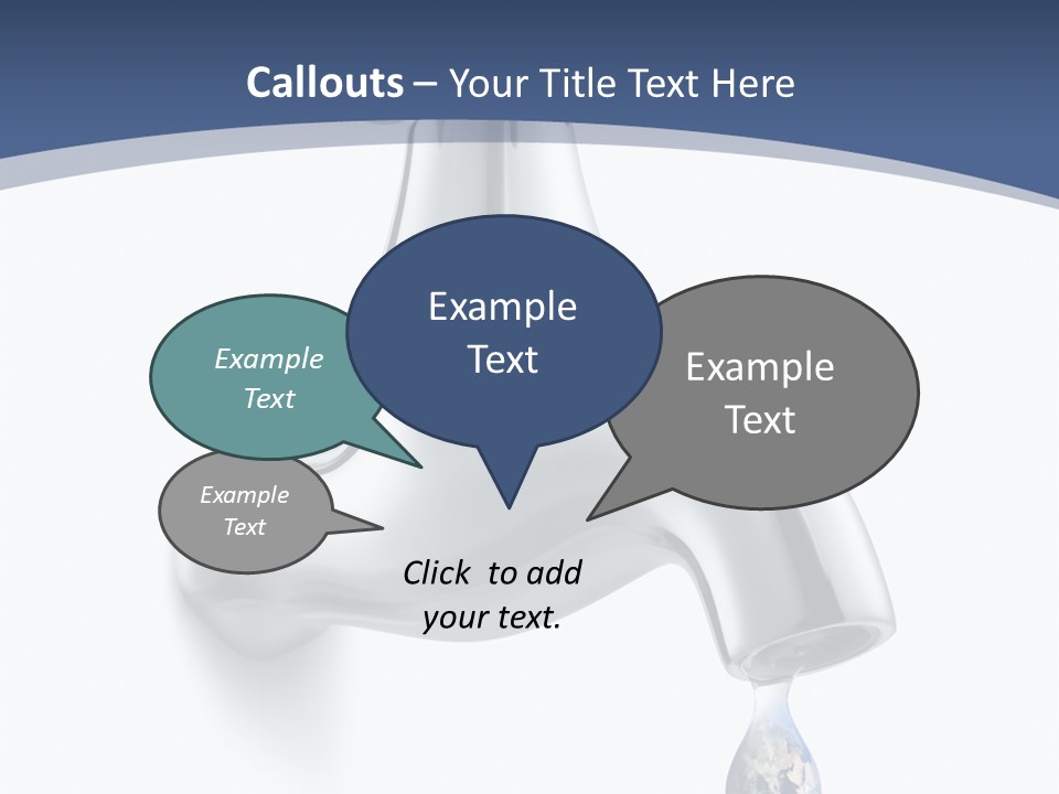 Faucet Drop White Background PowerPoint Template