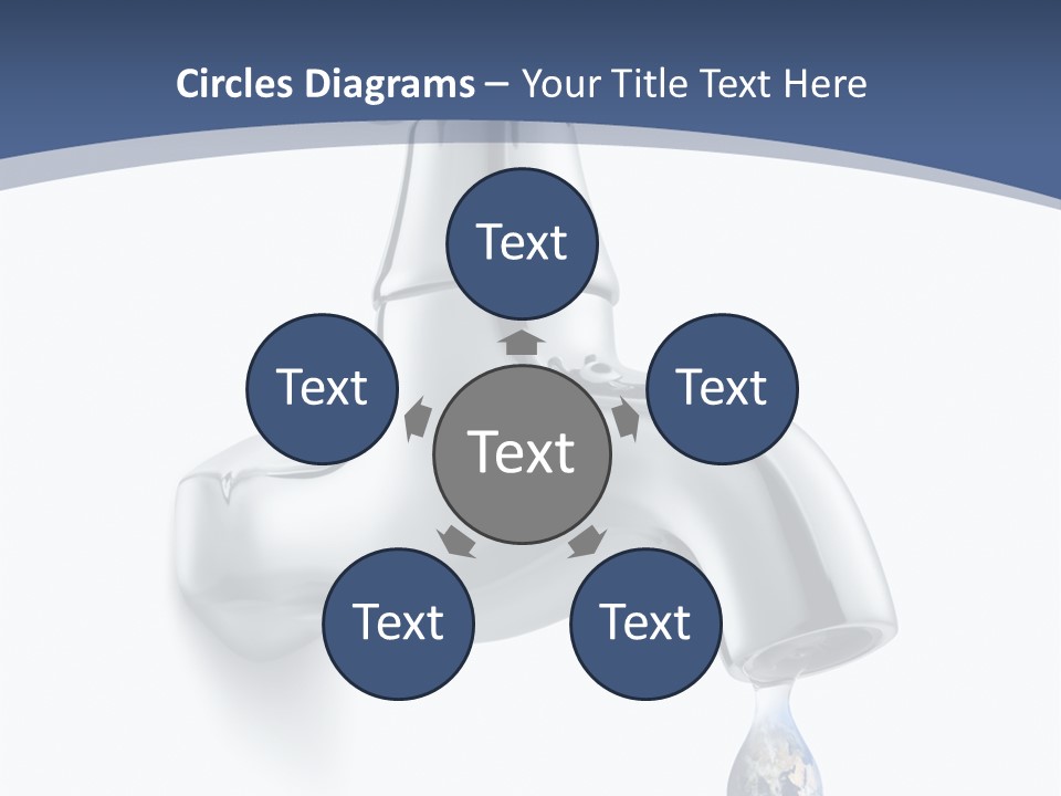 Faucet Drop White Background PowerPoint Template