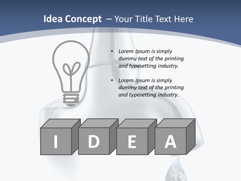 Faucet Drop White Background PowerPoint Template