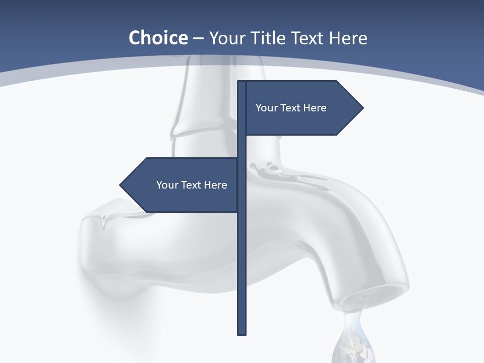 Faucet Drop White Background PowerPoint Template