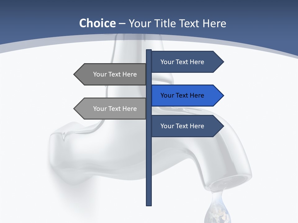 Faucet Drop White Background PowerPoint Template