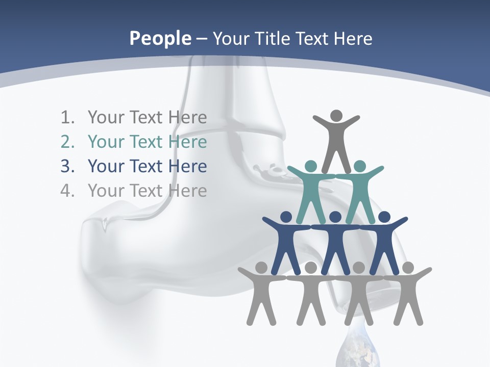 Faucet Drop White Background PowerPoint Template