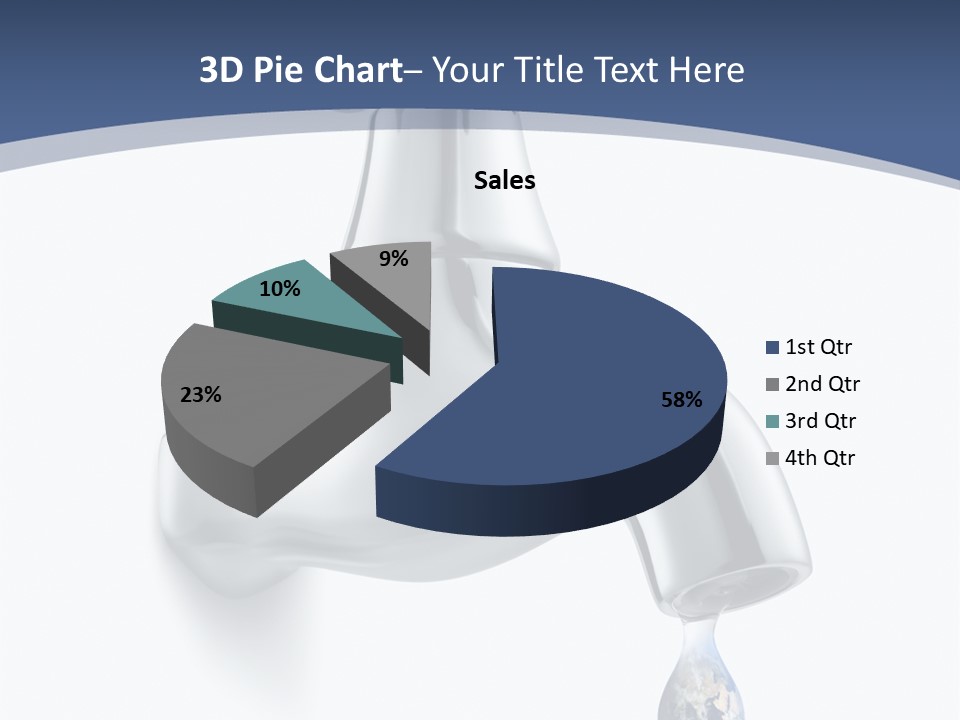 Faucet Drop White Background PowerPoint Template