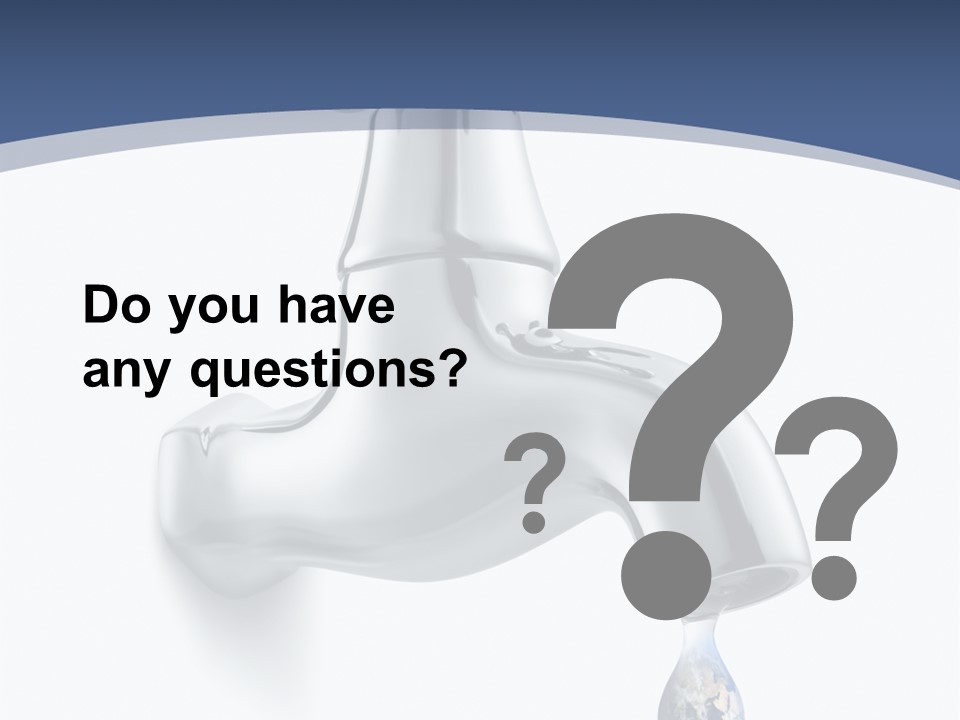 Faucet Drop White Background PowerPoint Template