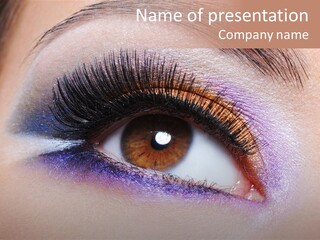 Make Up Female Eye PowerPoint Template