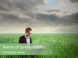 Business Land Computer PowerPoint Template