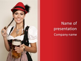 Beer Glass Cheer Pigtail PowerPoint Template