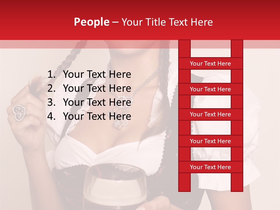 Beer Glass Cheer Pigtail PowerPoint Template