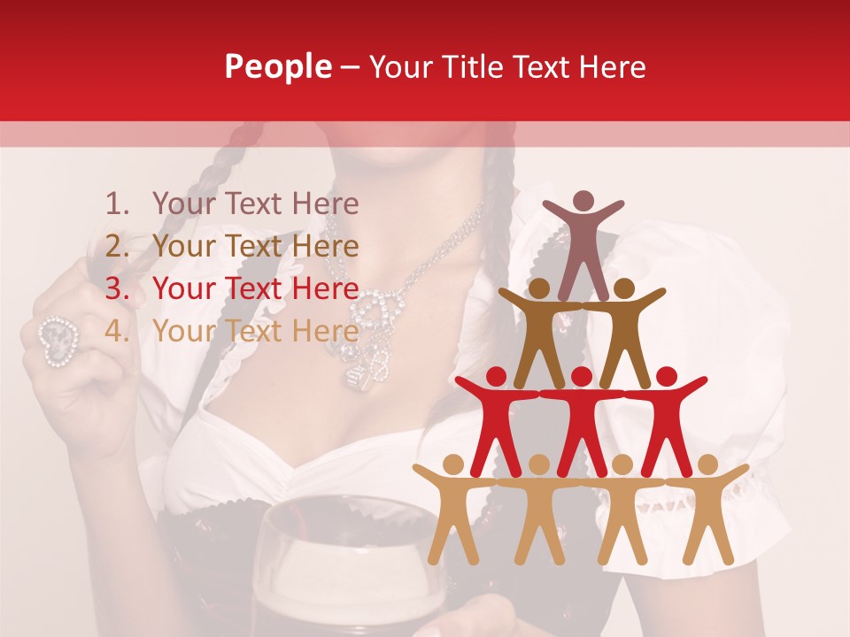 Beer Glass Cheer Pigtail PowerPoint Template