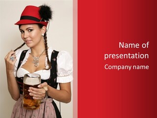 Hat Beer Glass Bavarian PowerPoint Template