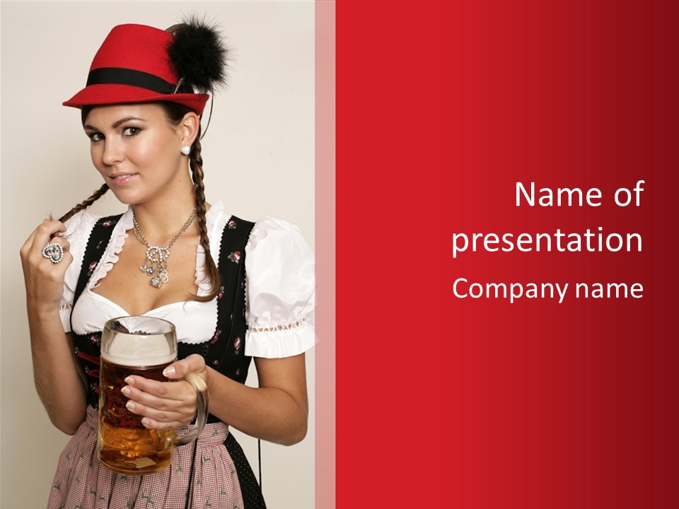 Hat Beer Glass Bavarian PowerPoint Template