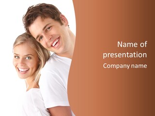 Hugging Teenager Happy PowerPoint Template