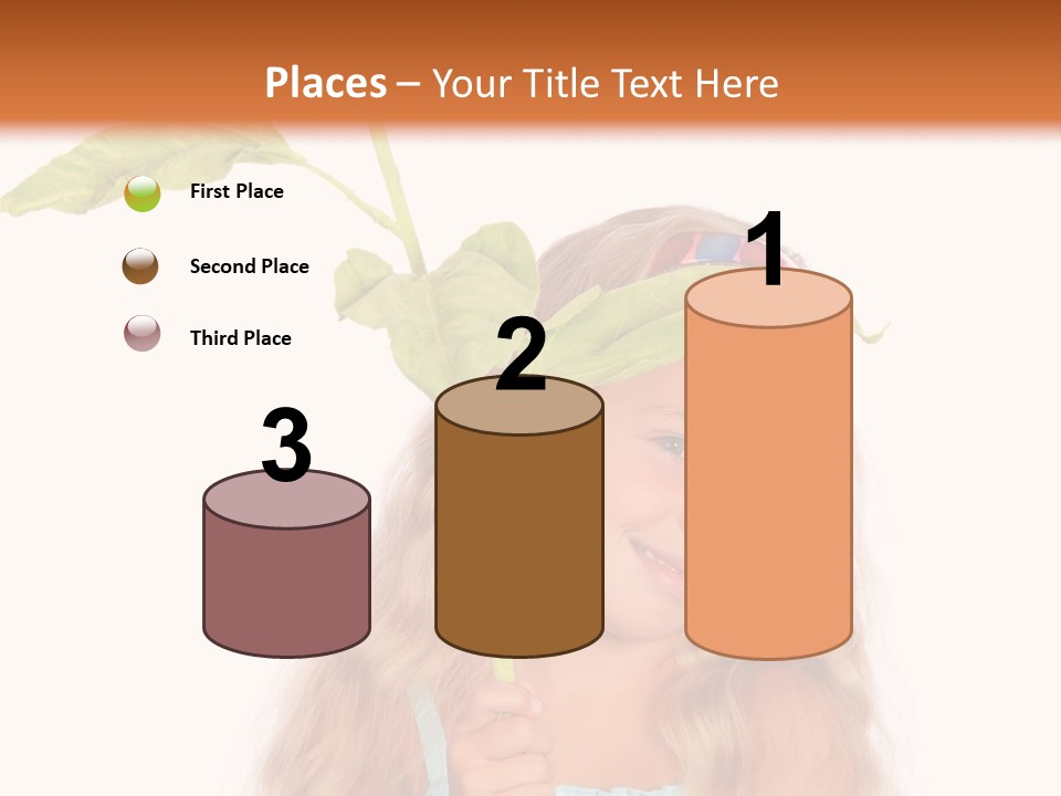 Child Sunflower Hold PowerPoint Template