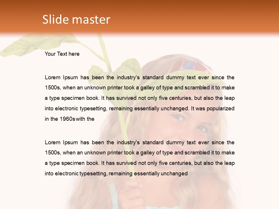 Child Sunflower Hold PowerPoint Template