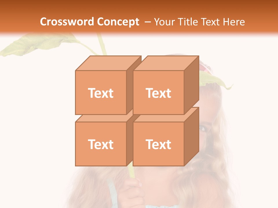 Child Sunflower Hold PowerPoint Template