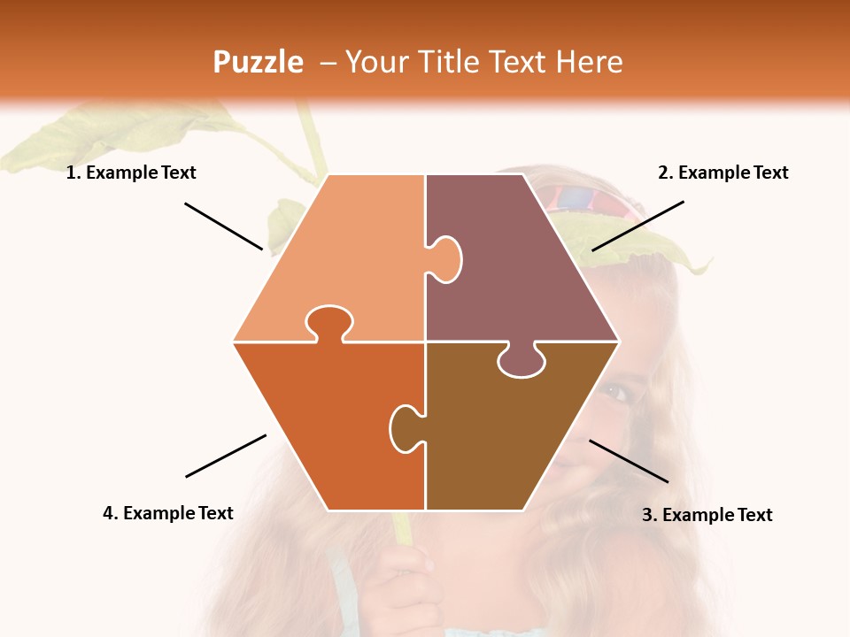 Child Sunflower Hold PowerPoint Template