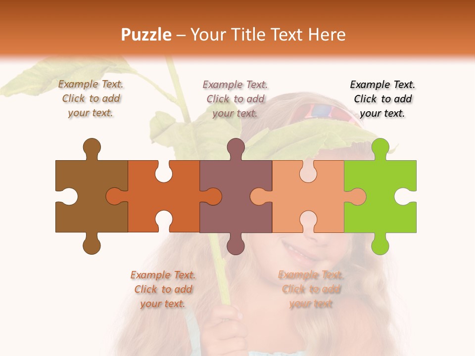 Child Sunflower Hold PowerPoint Template