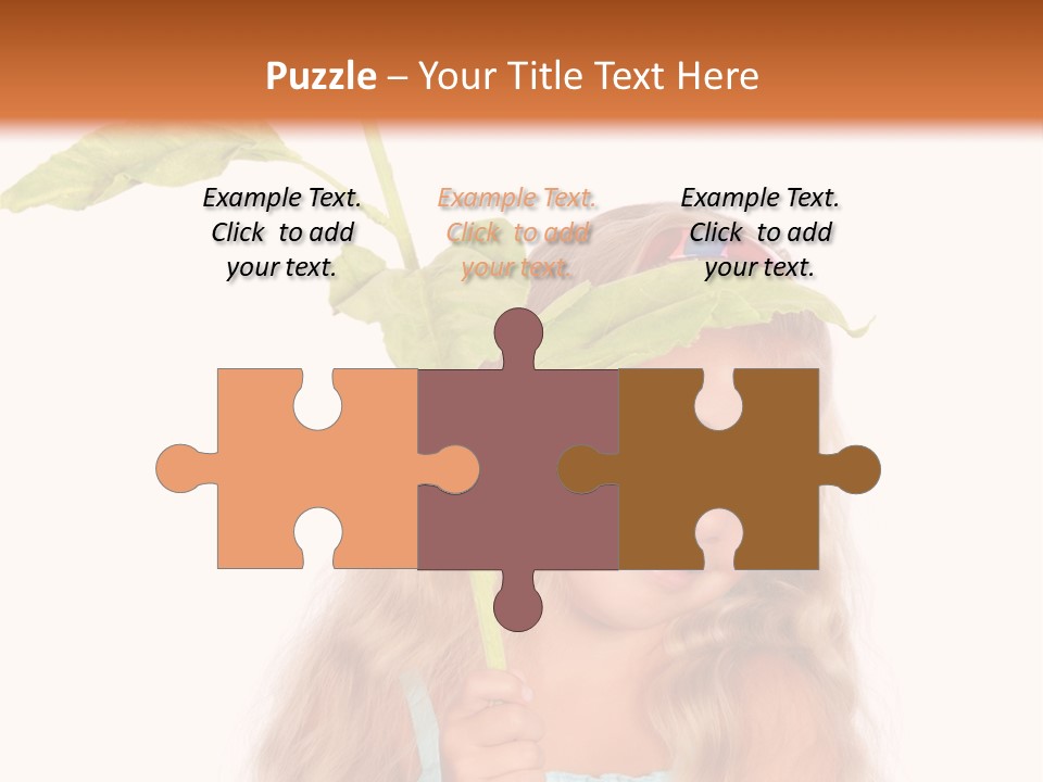 Child Sunflower Hold PowerPoint Template